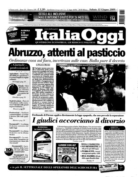 Italia oggi : quotidiano di economia finanza e politica